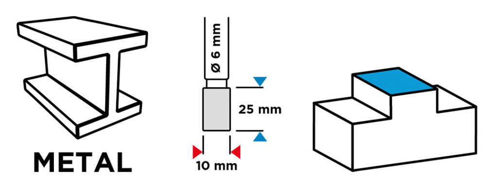 GRAPHITE Keményfém marófej, turbómaró, A, hengeres, 10x25mm, szár méret: 6x45mm 55H352
