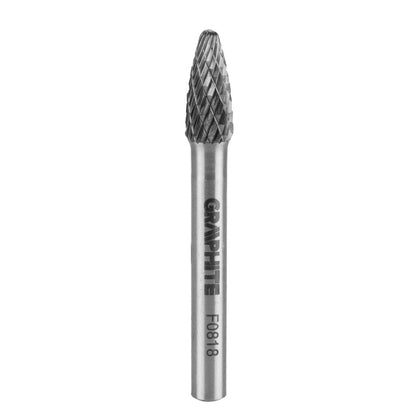 GRAPHITE Keményfém marófej, turbómaró, F csúcsíves, 8x18mm, szár méret: 6x45mm 55H370