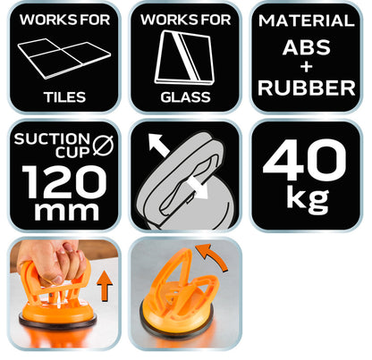 NEO TOOLS Vákumos táblaemelő, üveghez, csempéhez, lakkozott felületekhez 40KG 56-805