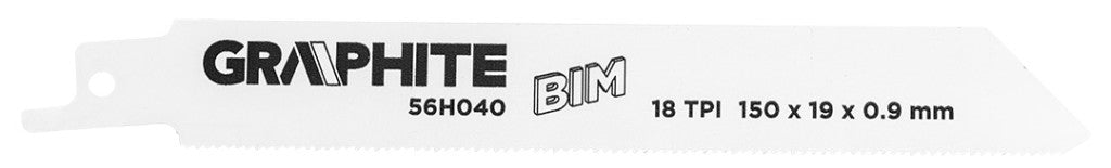 GRAPHITE Orrfűrészlap, BIM, 150x19x0.9mm, 18TPI, 2db 56H040