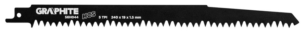 GRAPHITE Orrfűrészlap, HCS, 240x19x1.5mm, 5TPI, 2db 56H044