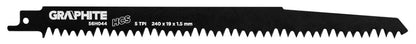 GRAPHITE Orrfűrészlap, HCS, 240x19x1.5mm, 5TPI, 2db 56H044