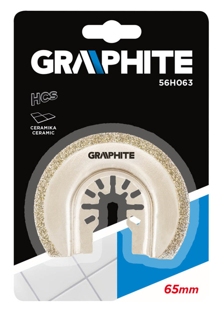 GRAPHITE HCS félkör vágólap kerámiához, multifunkciós géphez, 85mm, electroplated diamond powder 56H063