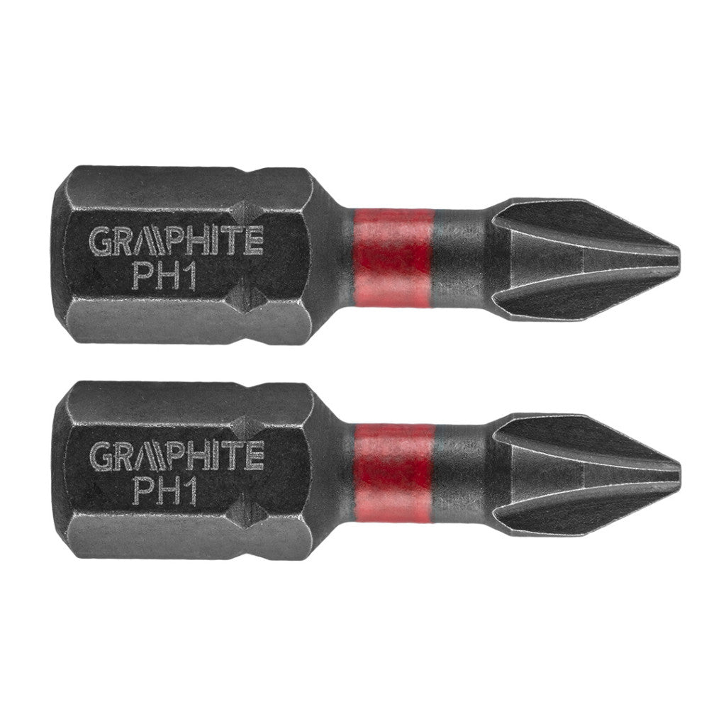 GRAPHITE Torziós ütvecsavarozó bit PH1x25mm, 2db 56H500
