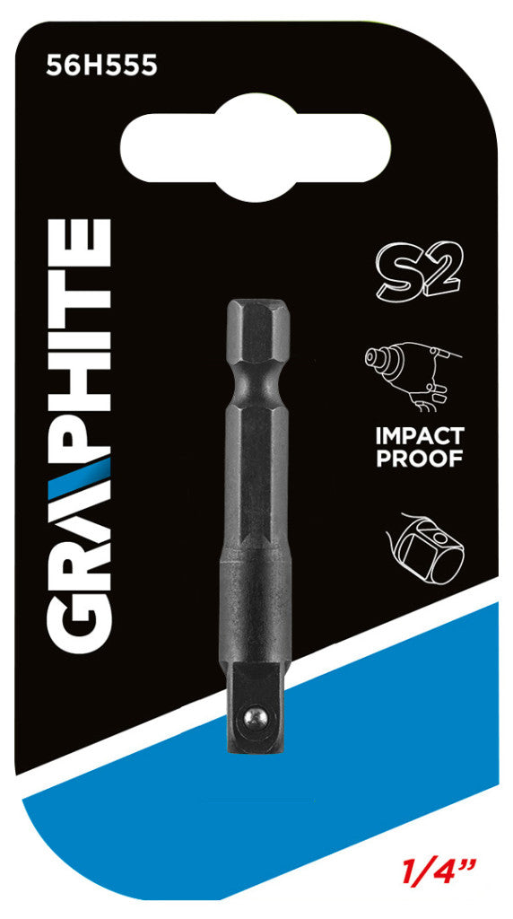 GRAPHITE Adapter csavarbehajtókhoz 1/4”- hatlapú 1/4” négyszög 56H555