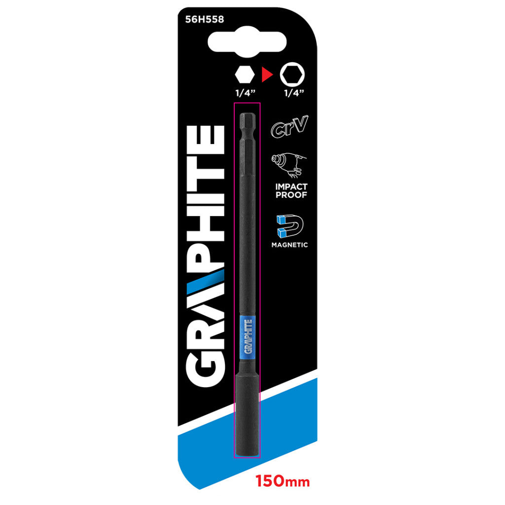 GRAPHITE Behajtószár ütvecsavarozó bitekhez 150mm 56H558