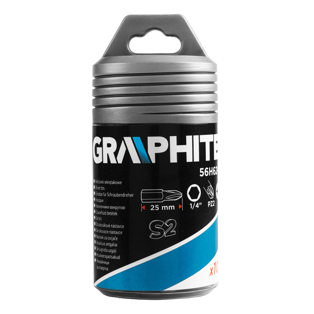 GRAPHITE Csavarhúzó bitkészlet PH2 x 25mm, 100db 56H626