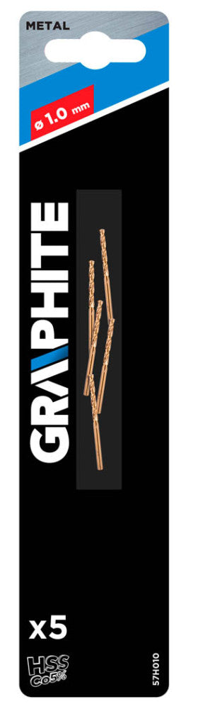 GRAPHITE Csigafúró HSS-COBALT 5% 1.0mm, 5db 57H010