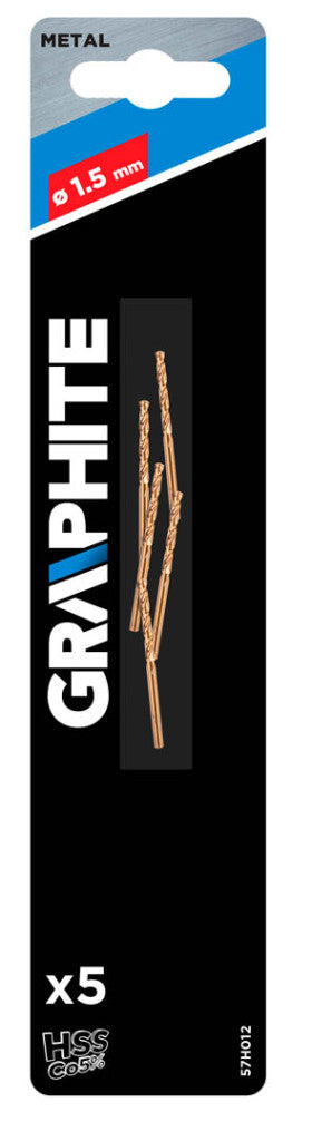 GRAPHITE Csigafúró HSS-COBALT 5% 1.5mm, 5db 57H012