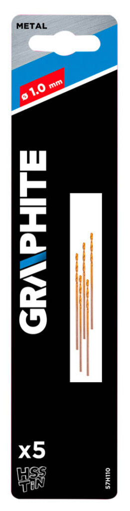 GRAPHITE Csigafúró HSS TITÁN bevonattal 1.0mm, 5db 57H110