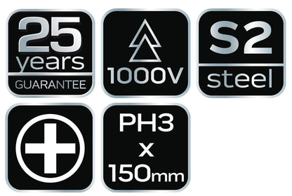 NEO TOOLS Csavarhúzó szigetelt, 1000V, PH3 x 150mm 04-075