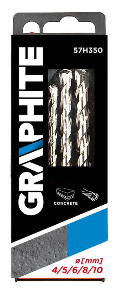 GRAPHITE Betonfúró készlet 5 részes - 4, 5, 6, 8, 10mm 57H350