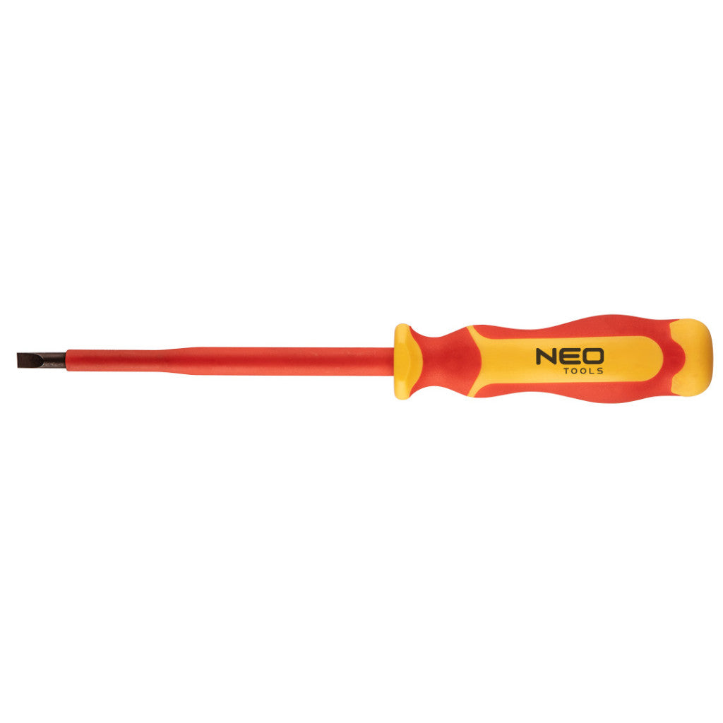 NEO TOOLS Csavarhúzó lapos, 1000V, szigetelt, 1x5,5x125mm, S2 acél 25 év garanciával 04-133