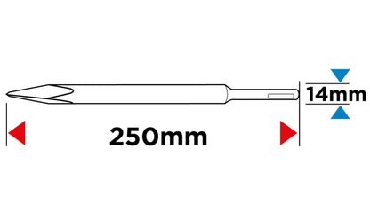 GRAPHITE Hegyesvéső SDS PLUS, önélező, 14x250mm 57H553