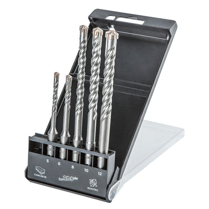 GRAPHITE Betonfúró készlet SDS PLUS 5, 6 x110mm + 8, 10, 12 x160mm, 4 élű, 5db 57H572