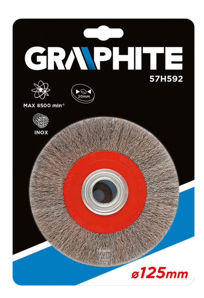 GRAPHITE KÖRKEFE HULLÁMOS 125MM INOx 57H592