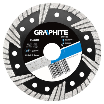 GRAPHITE Gyémánt vágókorong 115mm TURBO 57H625