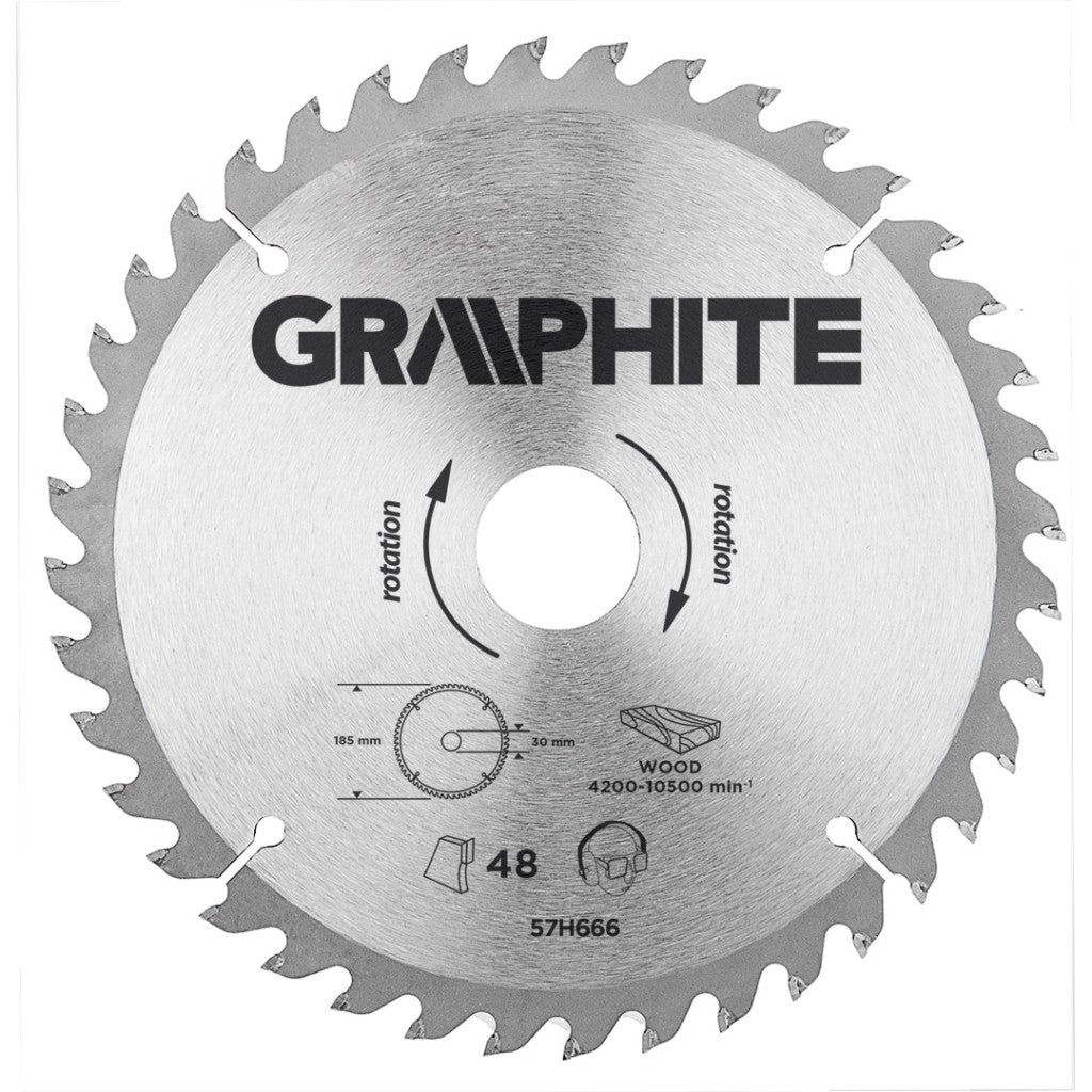GRAPHITE Körfűrészlap keményfém fogakkal, 190x30mm, 40 fog 57H670