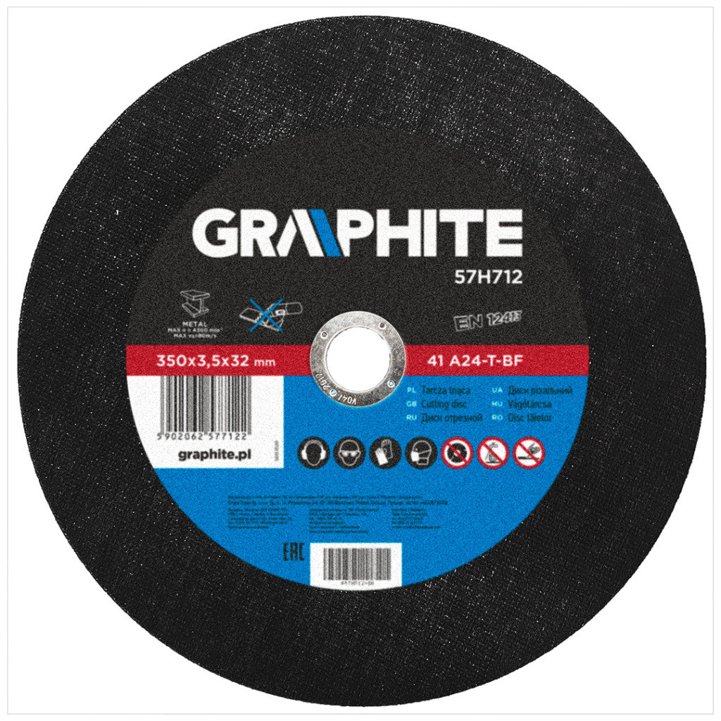 GRAPHITE Vágókorong fémhez 350x3.5x32mm 57H712