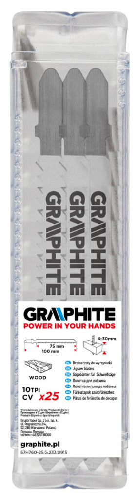 GRAPHITE Dekopírfűrészlap 75x100 10TPI Bosch, 25db 57H760-25