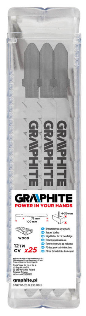 GRAPHITE Dekopírfűrészlap 75x100 12TPI Bosch, 25db 57H770-25