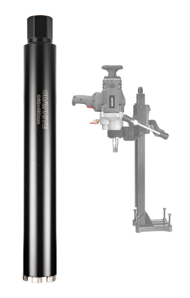 GRAPHITE Gyémánt magfúró korona, 62x450mm, 6 szegmenses, 58G540 géphez 57H859