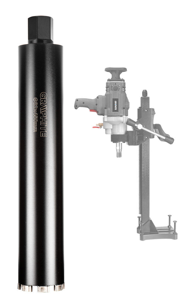 GRAPHITE Gyémánt magfúró korona, 82x450mm, 8 szegmenses, 58G540 géphez 57H861