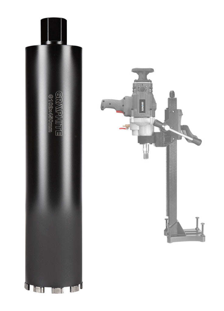GRAPHITE Gyémánt magfúró korona, 102x450mm, 9 szegmenses, 58G540 géphez 57H862