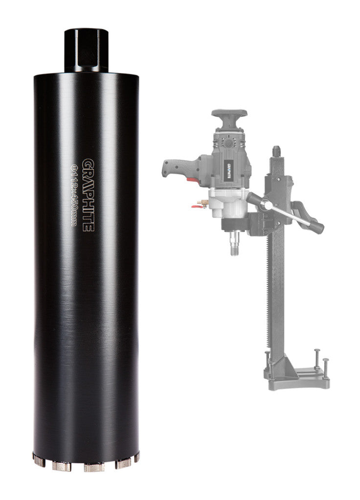 GRAPHITE Gyémánt magfúró korona, 112x450mm, 10 szegmenses, 58G540 géphez 57H863
