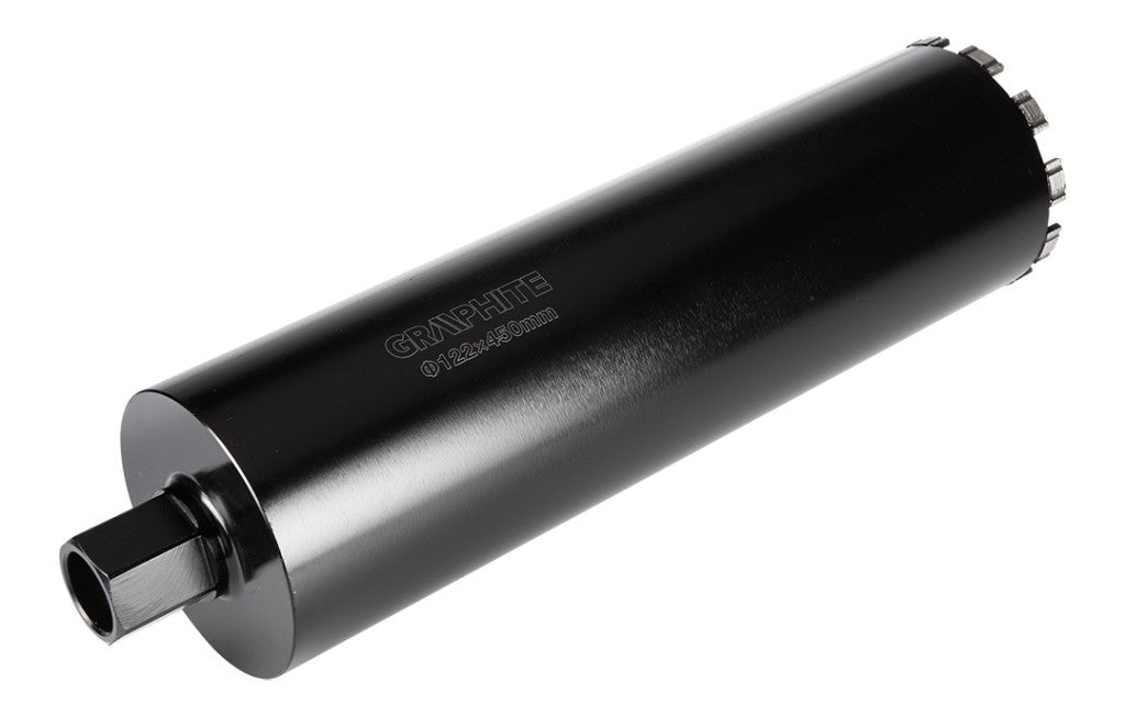 GRAPHITE Gyémánt magfúró korona, 122x450mm, 11 szegmenses, 58G540 géphez 57H864