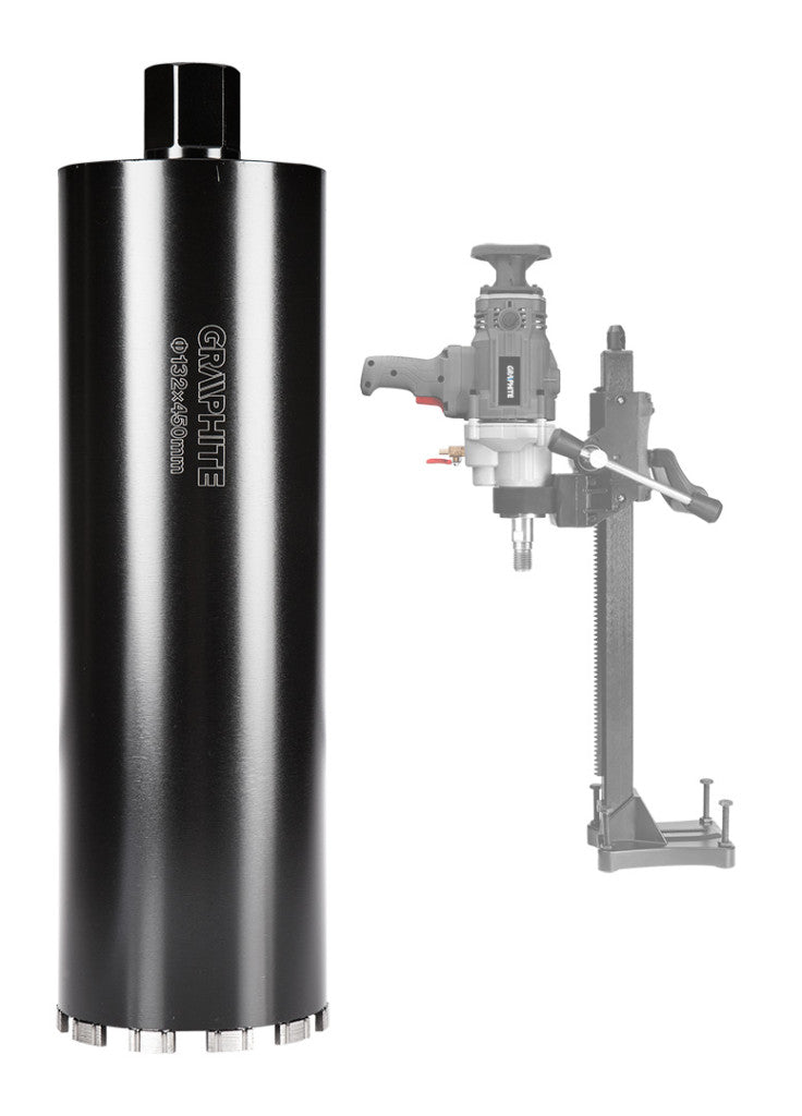 GRAPHITE Gyémánt magfúró korona, 132x450mm, 11 szegmenses, 58G540 géphez 57H867
