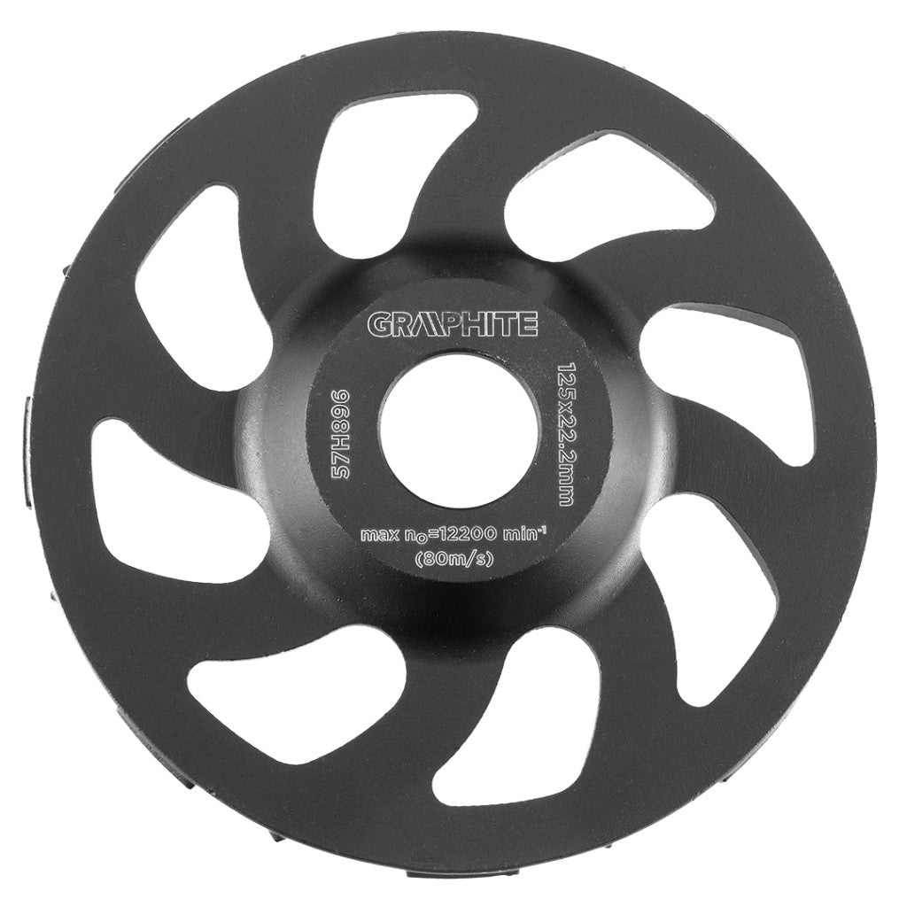 GRAPHITE Gyémánt csiszolókorong 125 x 22,2 x 5mm, nagy teherbírású 57H896