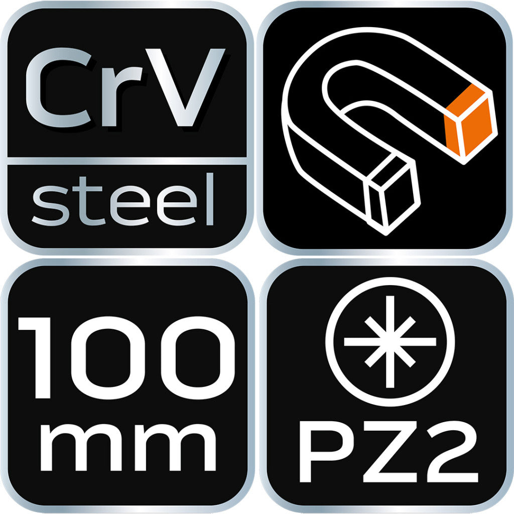 NEO TOOLS Csavarhúzó PZ1x100mm 25 év garanciával 04-183