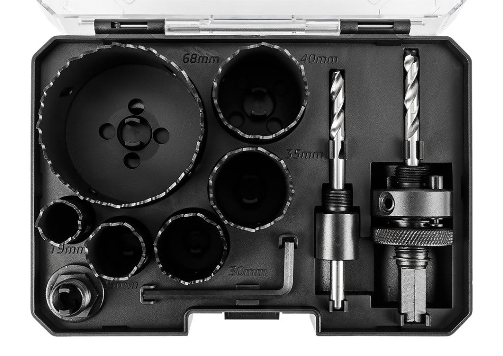 GRAPHITE Körkivágó készlet, bi-metál, HSS Co 8%, 19,25,30,35,40,68mm 57H921