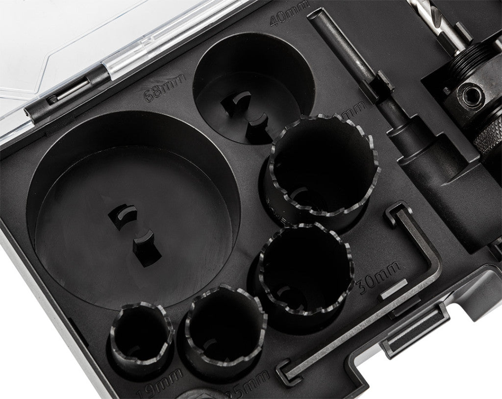 GRAPHITE Körkivágó készlet, bi-metál, HSS Co 8%, 19,25,30,35,40,68mm 57H921
