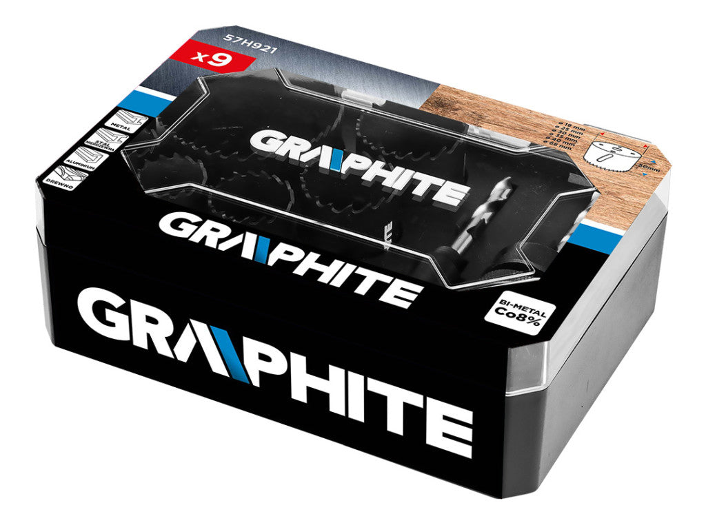 GRAPHITE Körkivágó készlet, bi-metál, HSS Co 8%, 19,25,30,35,40,68mm 57H921