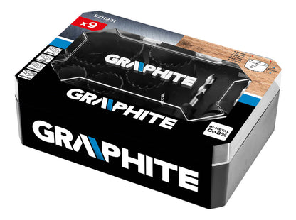 GRAPHITE Körkivágó készlet, bi-metál, HSS Co 8%, 19,25,30,35,40,68mm 57H921