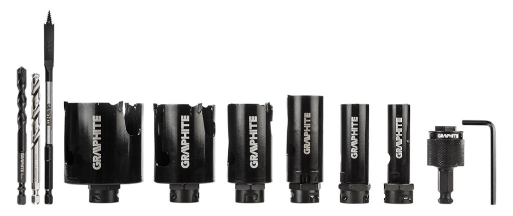 GRAPHITE Körkivágó készlet, bi-metál, HSS Co 8%, 19,25,32,38,51,64mm 57H923