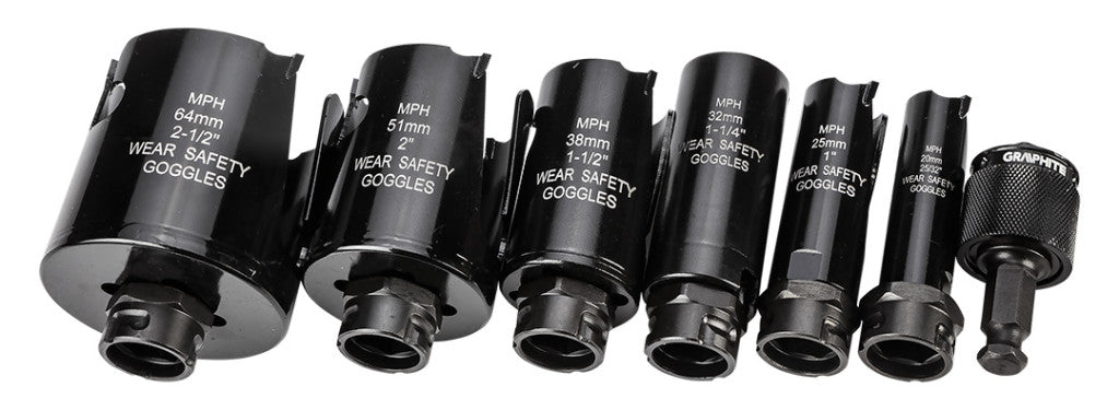 GRAPHITE Körkivágó készlet, bi-metál, HSS Co 8%, 19,25,32,38,51,64mm 57H923