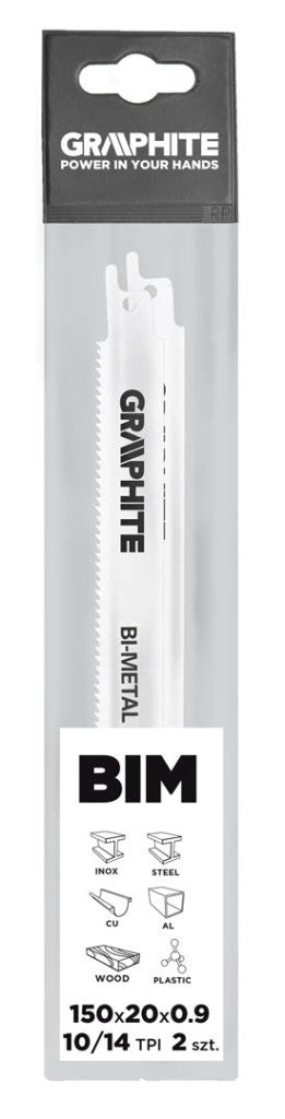 GRAPHITE ORRFŰRÉSZLAP 150mm, fém, inox, fa, réz, műanyag, alu, 2db 57H950