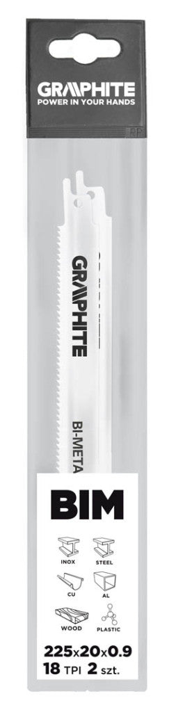 GRAPHITE ORRFŰRÉSZLAP 225mm, fém, inox, fa, réz, műanyag, alu, 2db 57H953