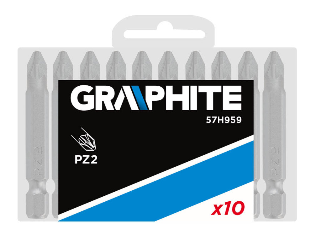 GRAPHITE Csavarhúzó bit PZ2, 25mm, 1/4", 10db 57H959
