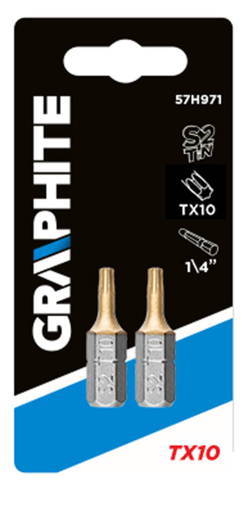 GRAPHITE Csavarhúzó bit Torx 10, 25mm, 1/4", 2db 57H971