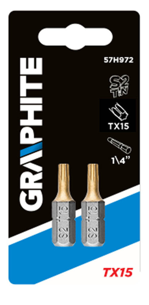 GRAPHITE Csavarhúzó bit Torx 15, 25mm, 1/4", 2db 57H972