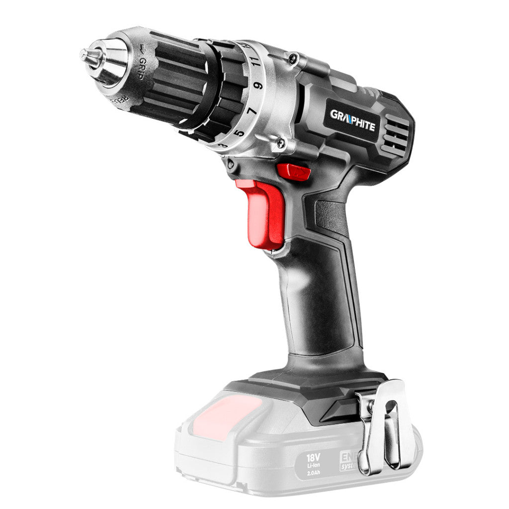 GRAPHITE Akkus fúró Energy+, 18V, 10mm gyorstokmány, akku nélkül!!! 3 év garanciával 58G000