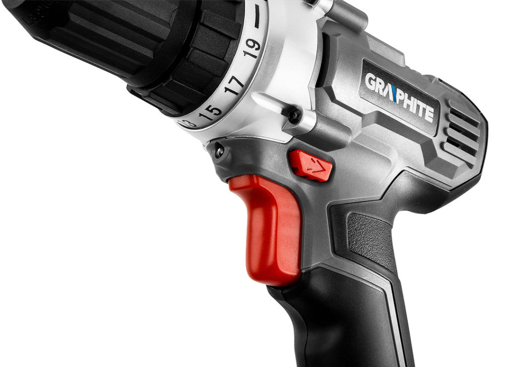 GRAPHITE Akkus fúró Energy+, 18V/2Ah, 10mm gyorstokmány, akku+töltő! 3 év garanciával 58G000-SET1