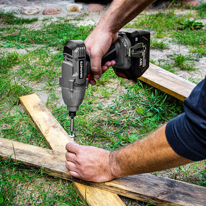 GRAPHITE Akkus gépkészlet Energy+, 18V/2Ah: akkus ütvecsavarozó 1/4"(hatszög) + táska(25x25cm) + bit klt+akku+töltő! 3 év garanciával 58G012-S15