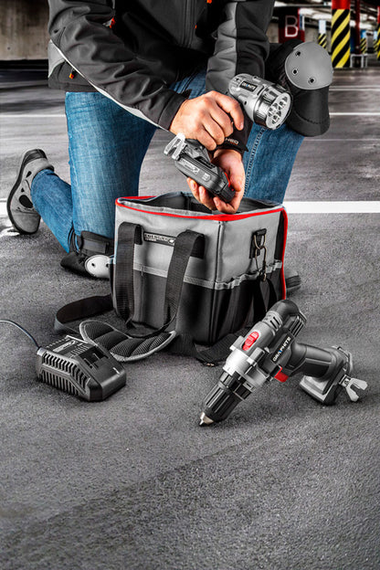GRAPHITE Akkus gépkészlet Energy+, 18V/2Ah: akkus fúró + lámpa + táska + akku +töltő! 3 év garanciával 58G016