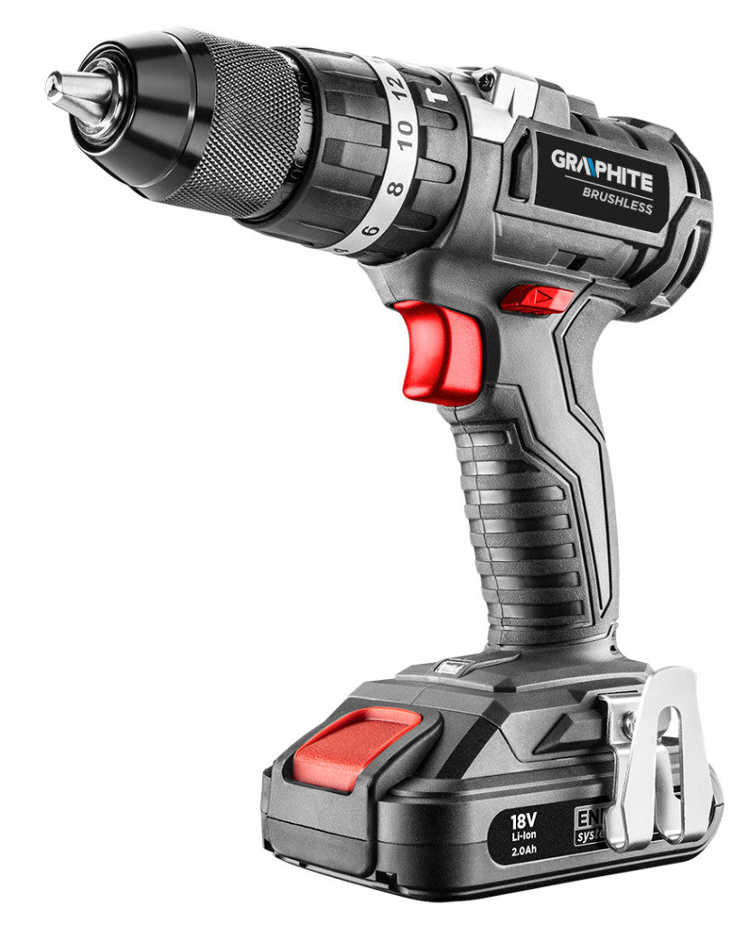 GRAPHITE Akkus szénkefementes fúró, csavarozó, ütvefúró Energy+, 18V, akku nélkül!!! 3 év garanciával 58G020