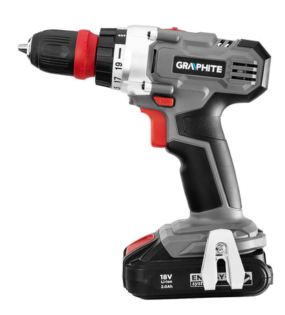 GRAPHITE Akkus fúró csavarozó Energy+ 18V, 10mm gyorstokmány, levehető fúrótokmány, akku nélkül!!! 3 év garanciával 58G022